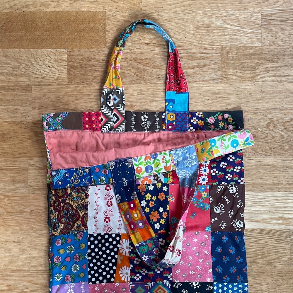 Vintage patchwork tote bag - Picture 2 of 3